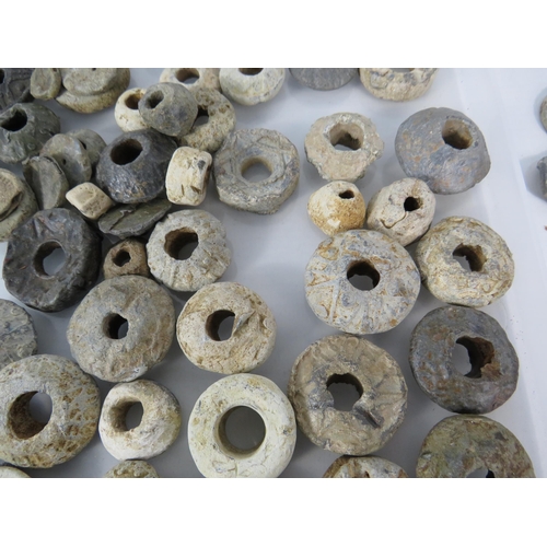 584 - Large Selection of Antique Lead artifacts finds Spindle Whorls, buttons, seals etc