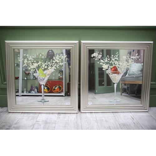 962 - Pair of Modern Deco 3D Decorated Mirrors. Each framed and measure 30x 29 inches. PLEASE NOTE THAT WE... 