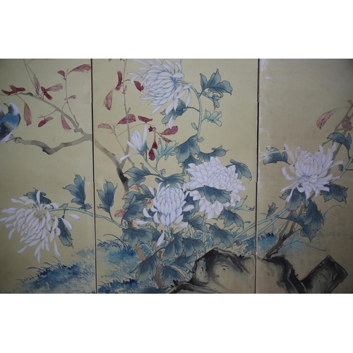 964 - Two Impressive Oriental Ink on Paper, one a triptych folding wall panel, the other a framed under gl... 