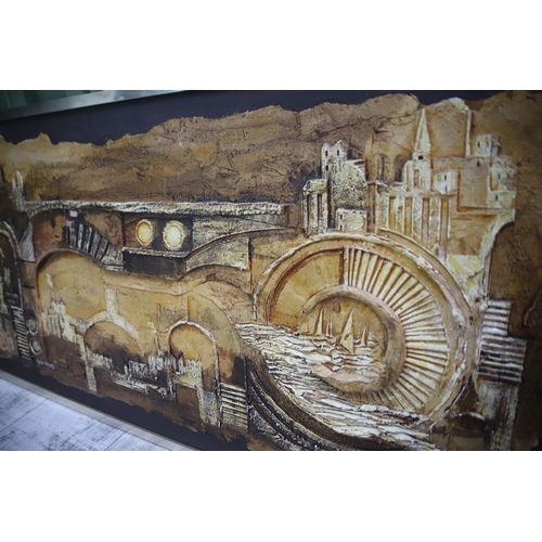 965 - Cyril Barnes (1926-2000) Mixed Media relief art work depicting an industrial landscape. Housed in a ... 