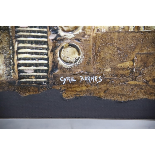 965 - Cyril Barnes (1926-2000) Mixed Media relief art work depicting an industrial landscape. Housed in a ... 