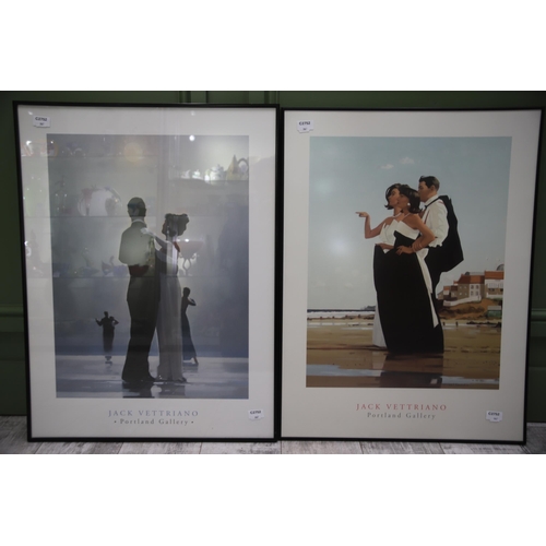 967 - Two Framed under Glass Prints by Jack Vettriano.  Each measures 32 x 24 inches. See photos .PLEASE N... 