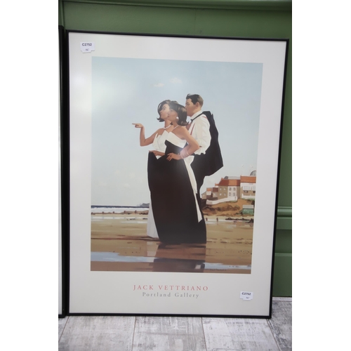 967 - Two Framed under Glass Prints by Jack Vettriano.  Each measures 32 x 24 inches. See photos .PLEASE N... 