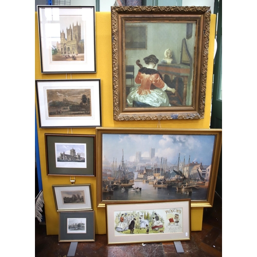 970 - Good Mixed lot of assorted framed prints, some under glass. Largest measures approx 24 x 34 inches. ... 