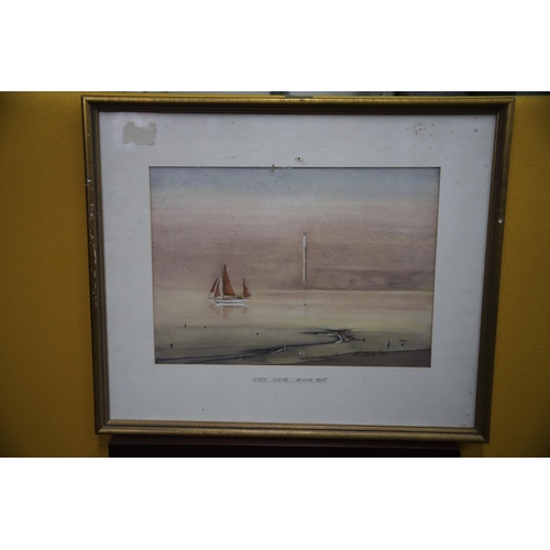 973 - Framed and mounted Original art by M cole of a river scene plus a ltd edition print by Margaret Clar... 