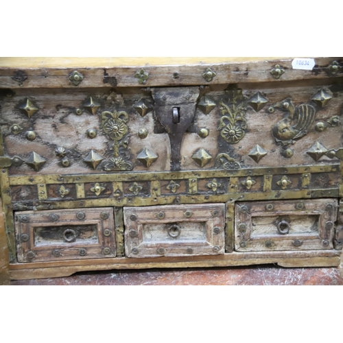 983 - Antique style Studded chest with three drawers below.. In very good condition . Measures approx 11 x... 