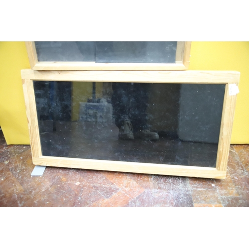 985 - Two wooden display cases, the largest being 17 x 32 inches. Just 2.5 inches deep. See photos.