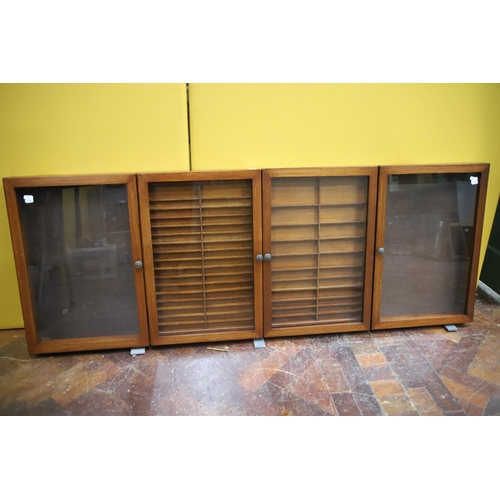 987 - Large Four door display cabinets with removeable floors.   24 x 66 x 2.5 inches. See photos..