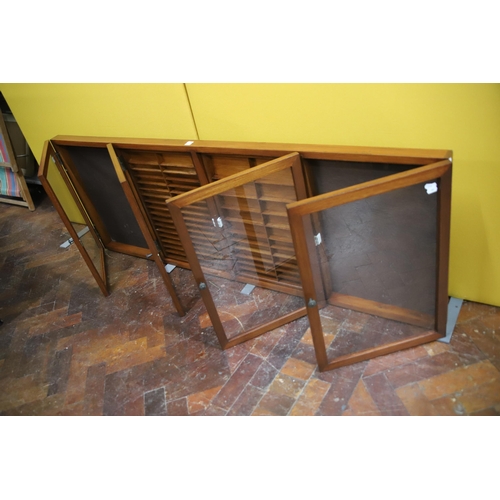 987 - Large Four door display cabinets with removeable floors.   24 x 66 x 2.5 inches. See photos..