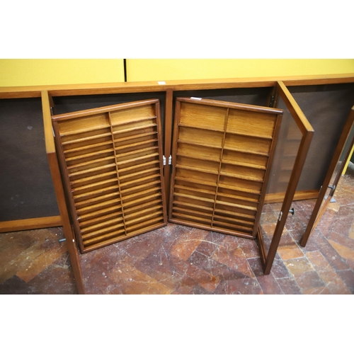 987 - Large Four door display cabinets with removeable floors.   24 x 66 x 2.5 inches. See photos..