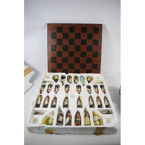 2023 - Napololeonic style chess set with plaster pieces. Hand painted Players measure approx 4 inches tall.... 