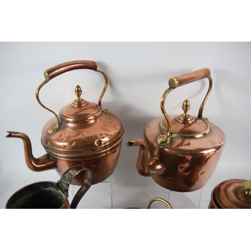 2041 - Good Mixed Copper Lot to include Kettles/Jugs etc. see photos for details.