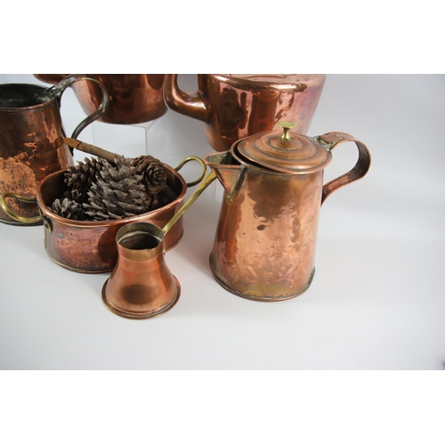 2041 - Good Mixed Copper Lot to include Kettles/Jugs etc. see photos for details.