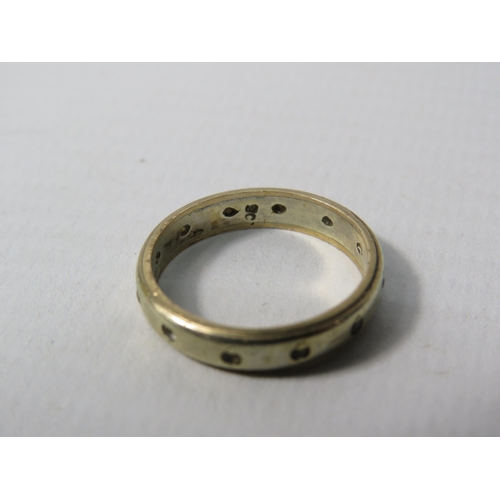 381 - Vintage 9ct Yellow and white Gold Eternity ring set with paste stones, Size L. 2.5 grams