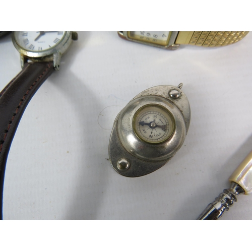 586 - Mixed lot to include a sterling silver pocket watch for spares or repair and various wristwatches.