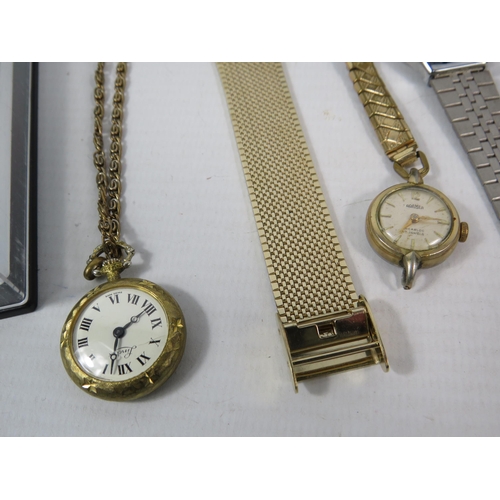 586 - Mixed lot to include a sterling silver pocket watch for spares or repair and various wristwatches.