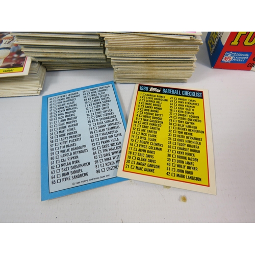 590 - Large selection of 1988 Topps Baseball trading cards and Two boxes 1987 Topps American NFL cards.