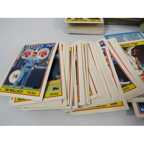 590 - Large selection of 1988 Topps Baseball trading cards and Two boxes 1987 Topps American NFL cards.