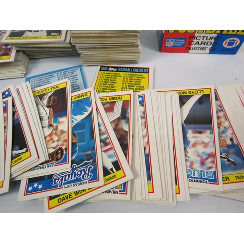 590 - Large selection of 1988 Topps Baseball trading cards and Two boxes 1987 Topps American NFL cards.