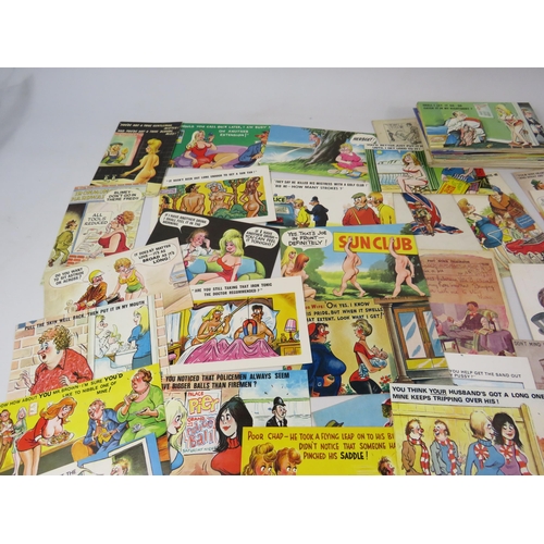 595 - Large selection of Vintage comical and cheeky postcards.