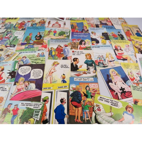 595 - Large selection of Vintage comical and cheeky postcards.