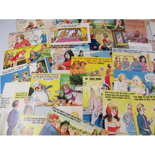 595 - Large selection of Vintage comical and cheeky postcards.