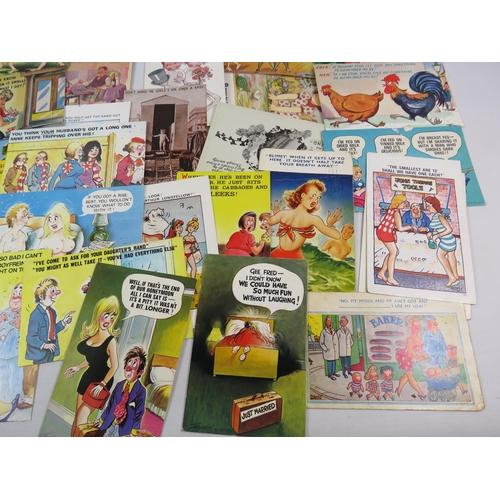 595 - Large selection of Vintage comical and cheeky postcards.