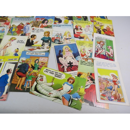 595 - Large selection of Vintage comical and cheeky postcards.