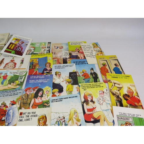 595 - Large selection of Vintage comical and cheeky postcards.