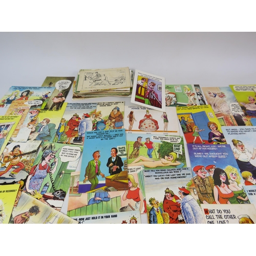 595 - Large selection of Vintage comical and cheeky postcards.