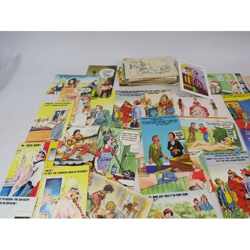 595 - Large selection of Vintage comical and cheeky postcards.