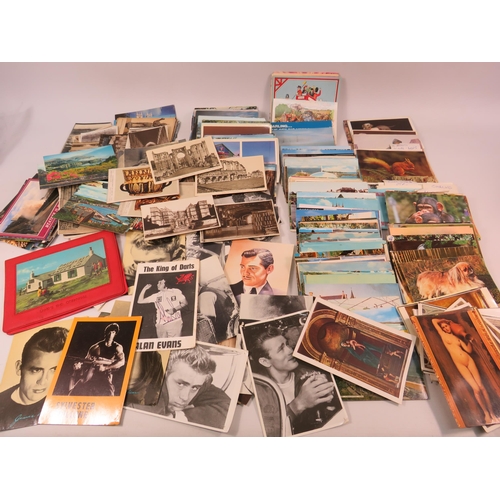 596 - Shoe box full of various postcards.