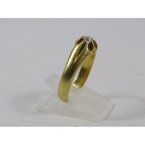 377a - Mens 18ct gold platnium set diamond ring 0.25ct, Size U. 6.8 grams.