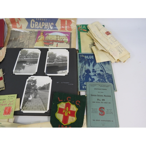 606 - Large selection of various ephemera mainly local interest, 1950s photo album, booklets etc.