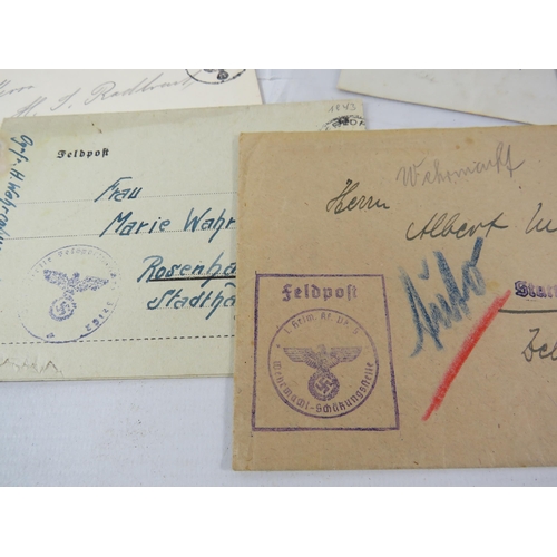 611 - Mixed lot to include German WW2 field post letters, 1980s Dance medal and a Oil painting.