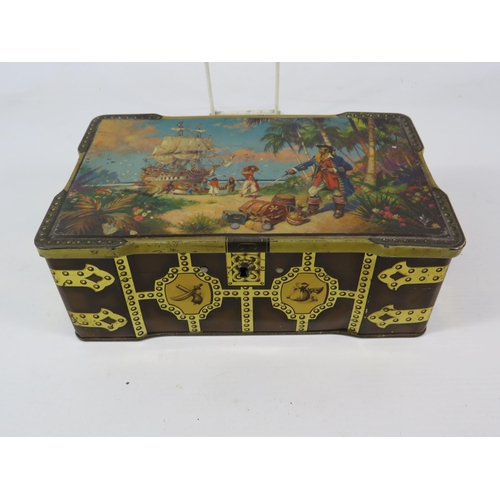 627 - Vintage Thornes Toffee tin containing a quantity of marbles and steelies.