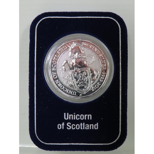 336 - The Queens Beasts by Danbury Mint. A collection of Ten 0.999 Silver coins inspired by the Royal Mint... 