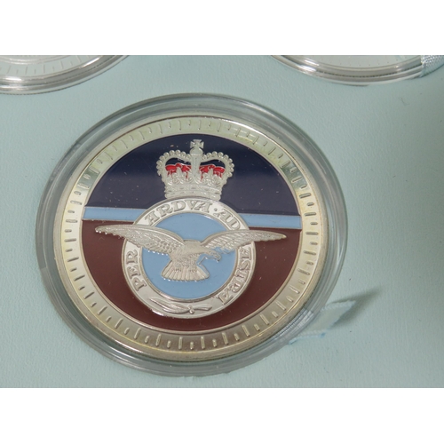 342 - Three RAF Modern Fighter Collection of Cupro coins coated in .999 silver. Comes with presentation bo... 