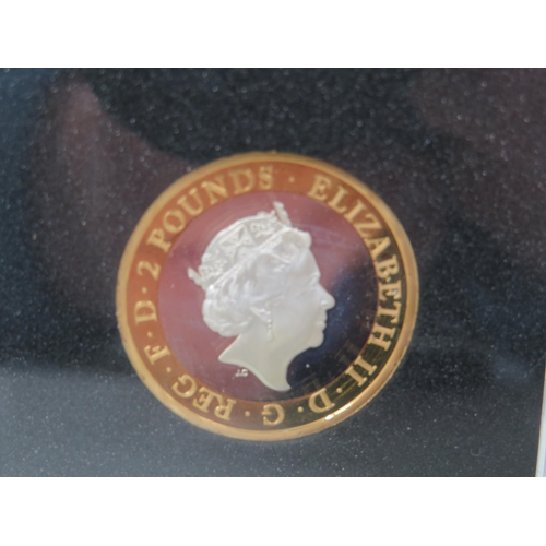 346 - 2018 925 Silver �2 Coin which has been Gold plated. Ltd edition 130/200. This Coin has been flown in... 