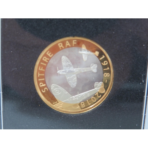 346 - 2018 925 Silver �2 Coin which has been Gold plated. Ltd edition 130/200. This Coin has been flown in... 