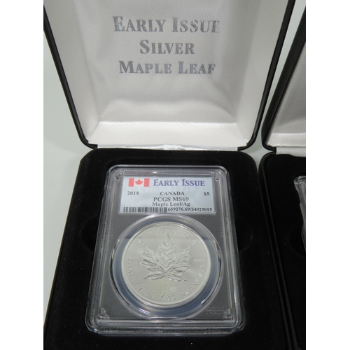 348 - Four 2018/19 Early Issue Commemorative .999Silver Coins.   All Encapsulated in perspex and have COA'... 