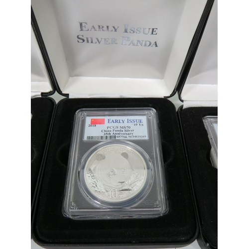 348 - Four 2018/19 Early Issue Commemorative .999Silver Coins.   All Encapsulated in perspex and have COA'... 