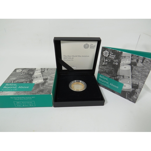 803 - Royal Mint 2017 UK Silver Proof Ltd Edtion �2 Coin, Struck to commemorate WW1 Aviation.  Comes with ... 