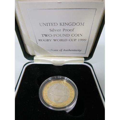 804 - UK Silver Proof �2 Coin struck to commemorate the 1999 World Cup, UK Silver Proof �2 Struck to comme... 