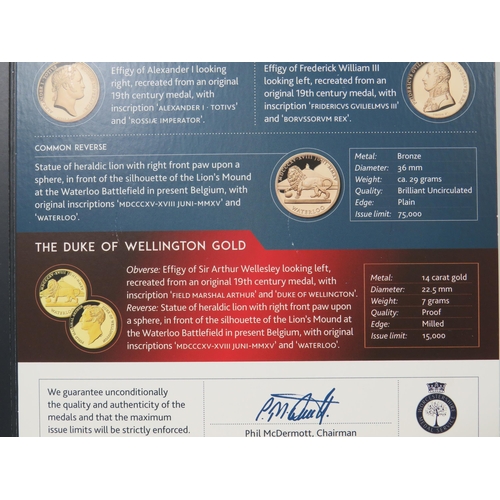 806 - Worcestershire Medal Services, Battle of Waterloo 1815-2015 Commemoration pack of Five Bronze coins ... 