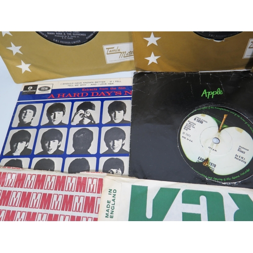 300A - Approx 30+ 1970's -1980's Vinyl 45 singles by the Beatles, Motown plus other popular and well known ... 