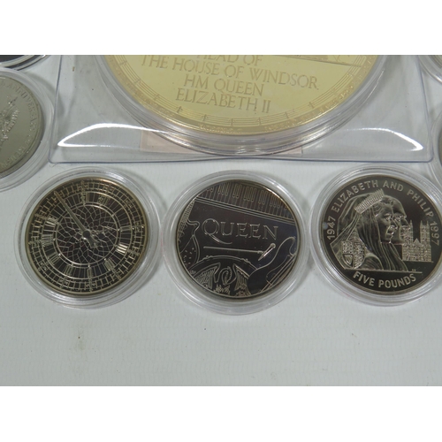 818 - Selection of Commemorative and uncirculated �5 Coins and others which are untested and without certi... 