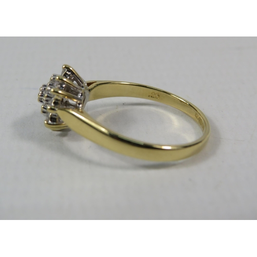 273a - 18ct Yellow Gold Diamond cluster ring .25ct, size N.5. 3.2 grams.