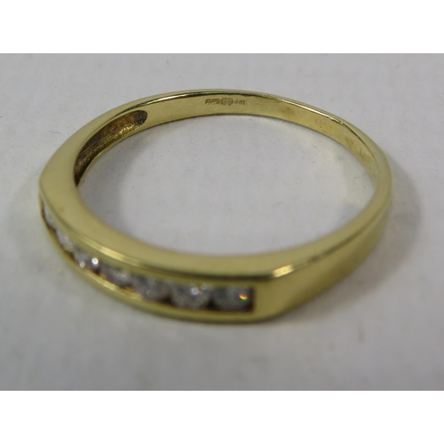 278a - 18ct Yellow Gold Diamond half eternity ring set with seven diamonds .25ct, finger size O.5. 2.1 gram... 