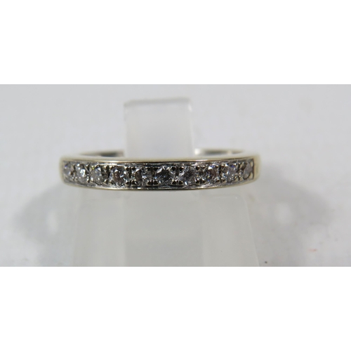 279a - 18ct White gold Diamond half eternity ring  set with Ten diamonds, .31ct, finger size I.5. 2.9 grams... 